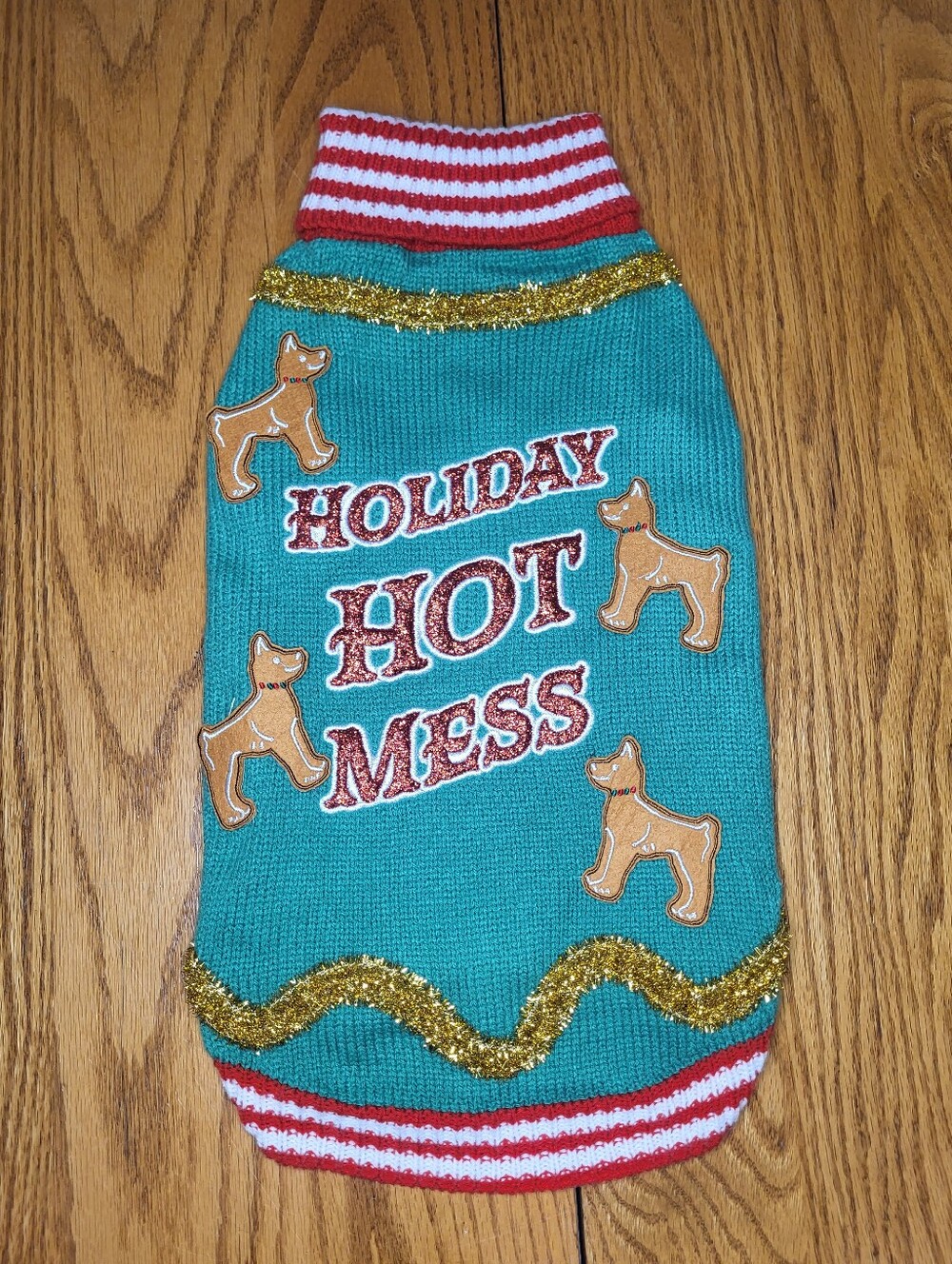 🐾 Holiday Hot Mess Dog Sweater sz S